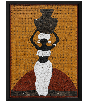 African Water Bearer Mosaic | Handcrafted Heritage Panel