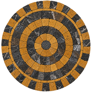 Amber Noir Stone Mosaic Coaster – 6 Inch Handmade Marble Coaster
