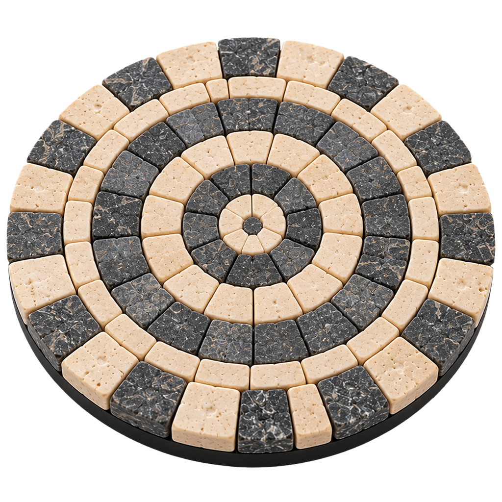 Dune Rings Stone Mosaic Coaster, Pack of 1 (6