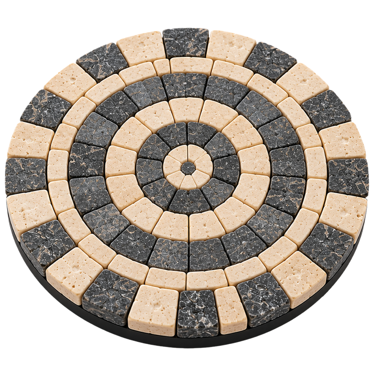Dune Rings Stone Mosaic Coaster, Pack of 1 (6")