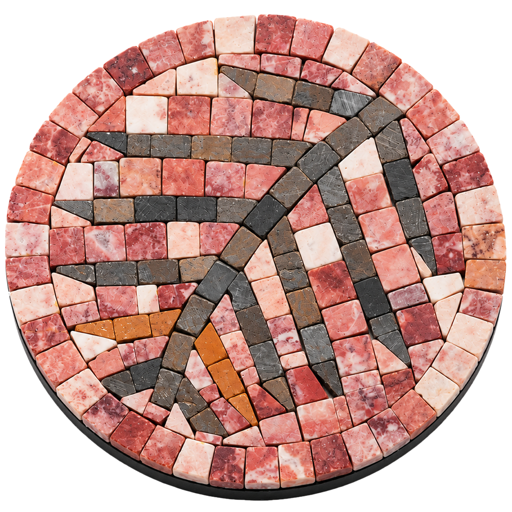 Blush Bough Rose Stone Mosaic Coaster, Pack of 1 (6