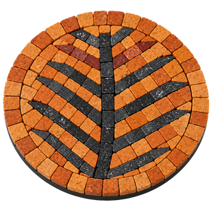 Amber Grove Orange & Black Stone Mosaic Coaster, Pack of 1 (6")
