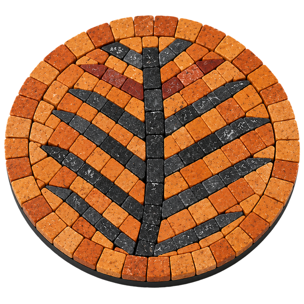 Amber Grove Orange & Black Stone Mosaic Coaster, Pack of 1 (6")