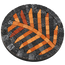 Obsidian Amber Frond Black & Amber Stone Mosaic Coaster, Pack of 1 (6